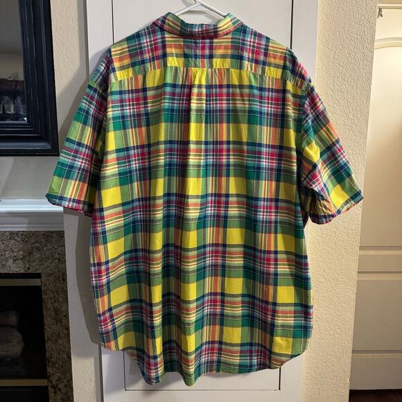 Ralph Lauren Plaid Short Sleeve Button Up Men’s Shirt Size 2XB lightweight - Picture 2 of 6